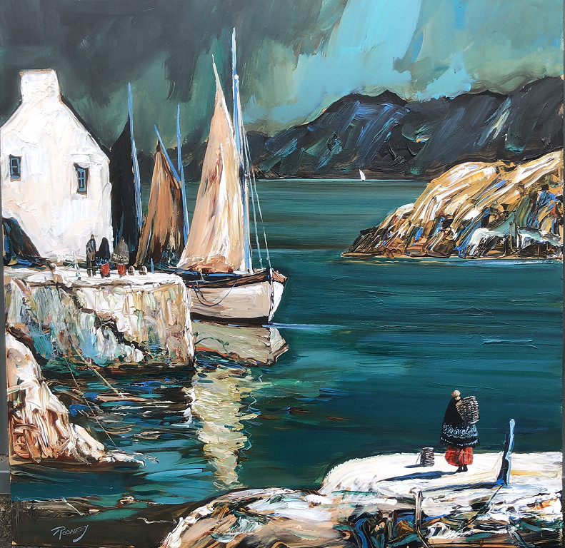 The White Boat On The Deep Green
