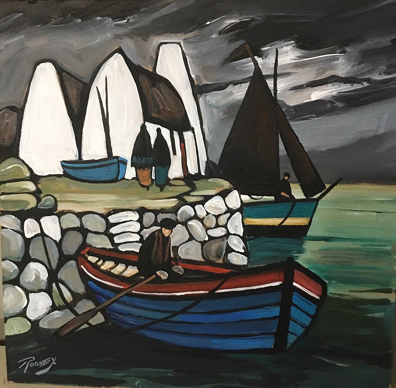 Round stone Village Boats