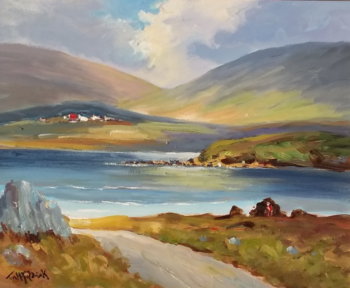 Near Gortnahork Donegal (oil on canvas) by Tom McGoldrick - Edenbane ...